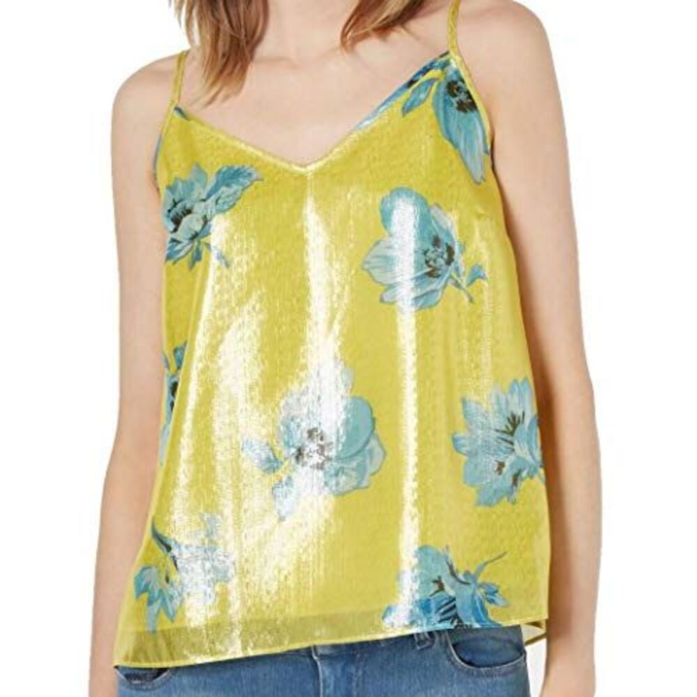 BAR III Sleeveless Printed Shine Top
